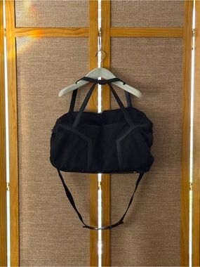 Yves Saint Laurent Black Nylon and Leather Duffel Bag